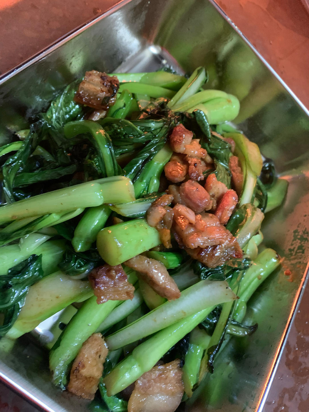五花肉炒连州菜心