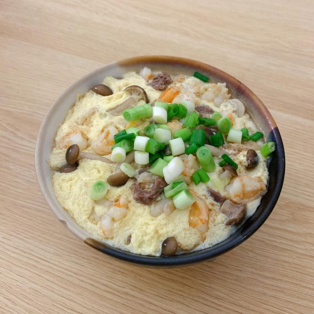 虾仁豆腐蒸水蛋