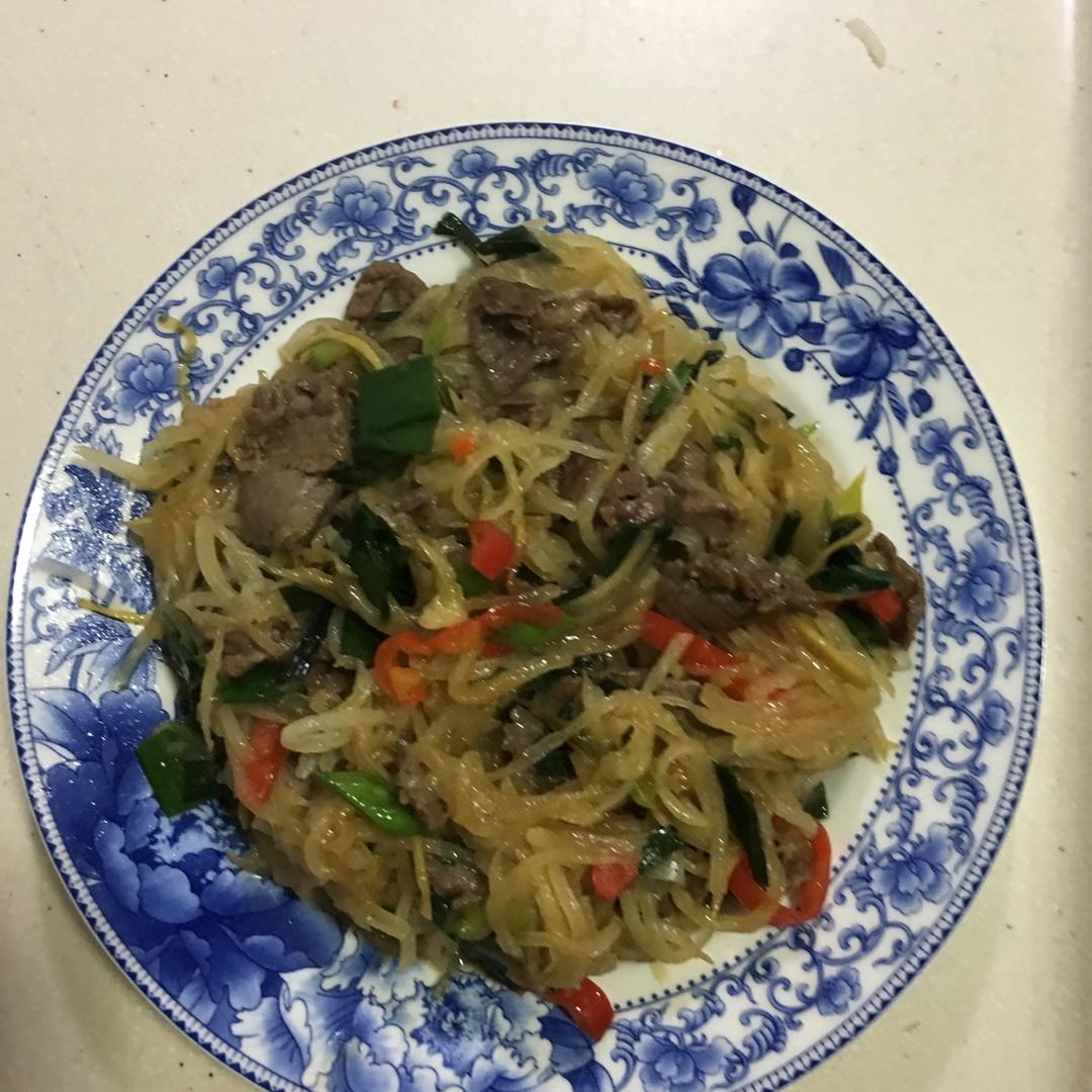 白萝卜丝炒牛肉