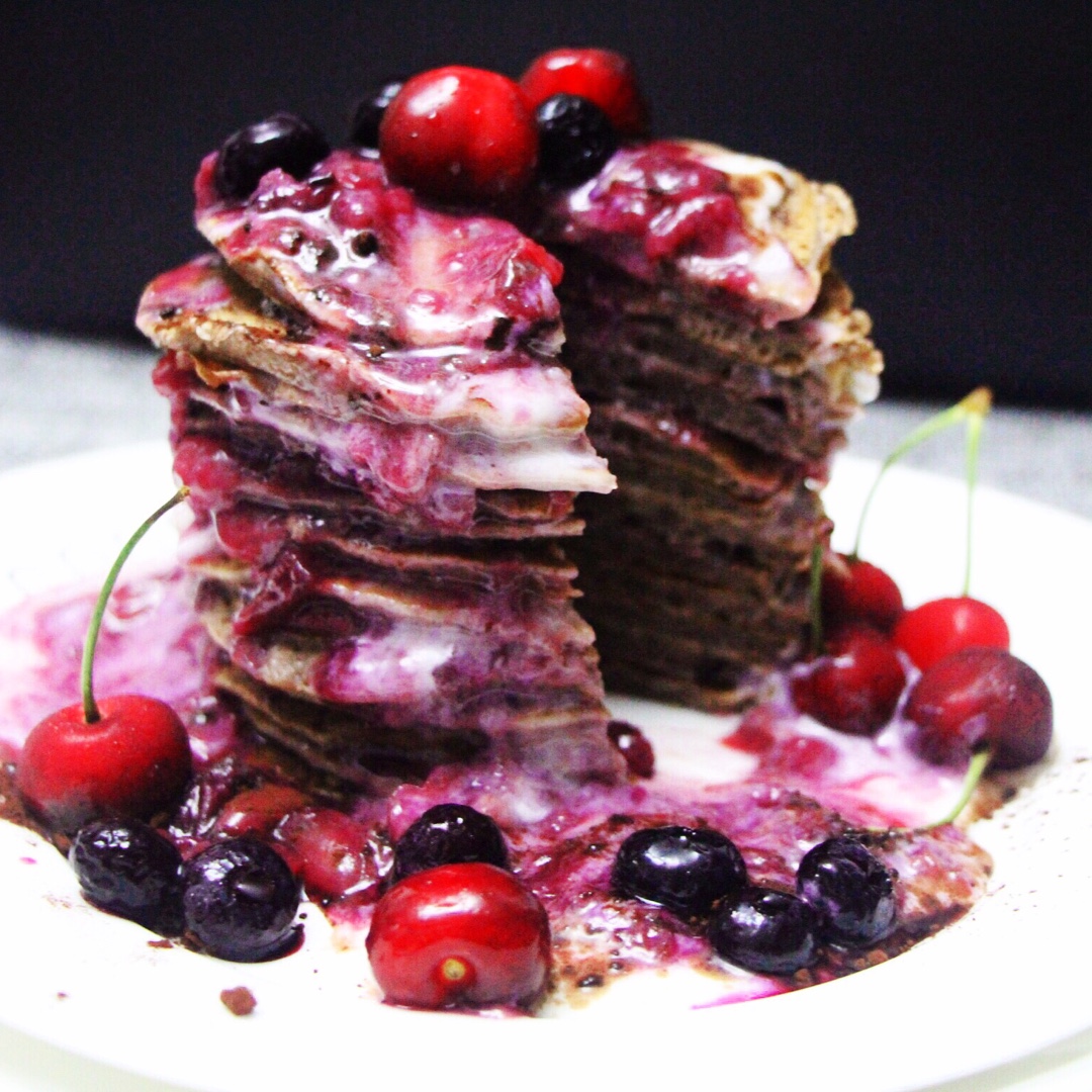 樱桃蓝莓朱古力PANCAKE
