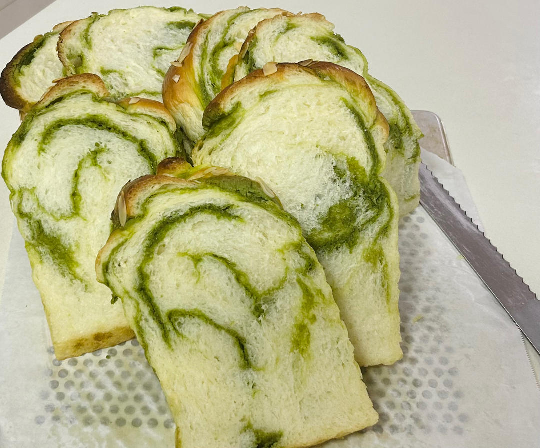 绿色心情---抹茶手撕小吐司