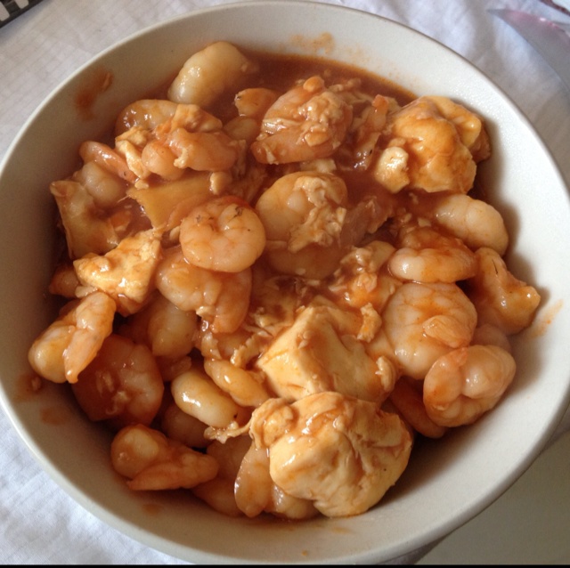 茄汁虾仁豆腐