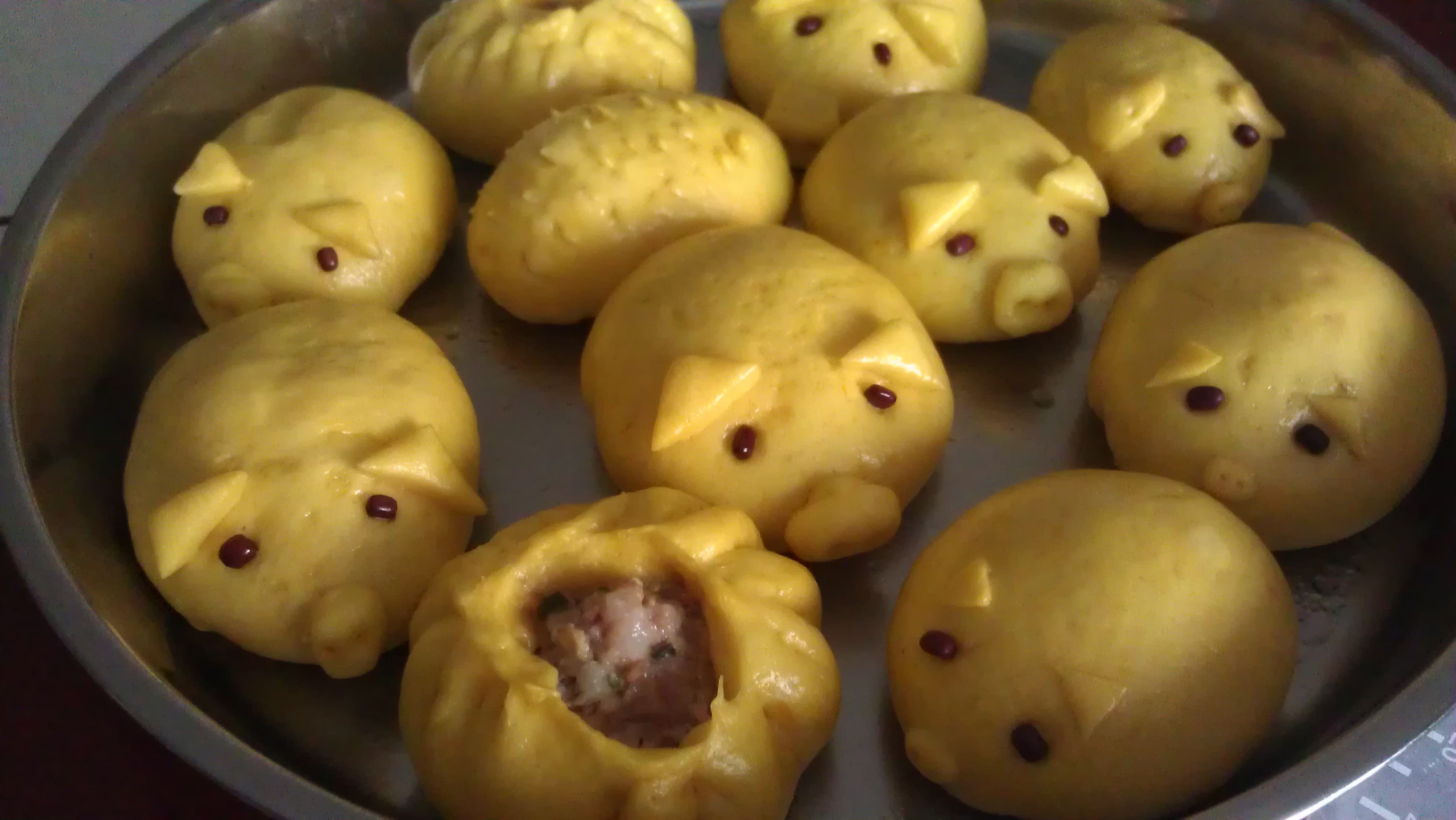 小猪豆沙包