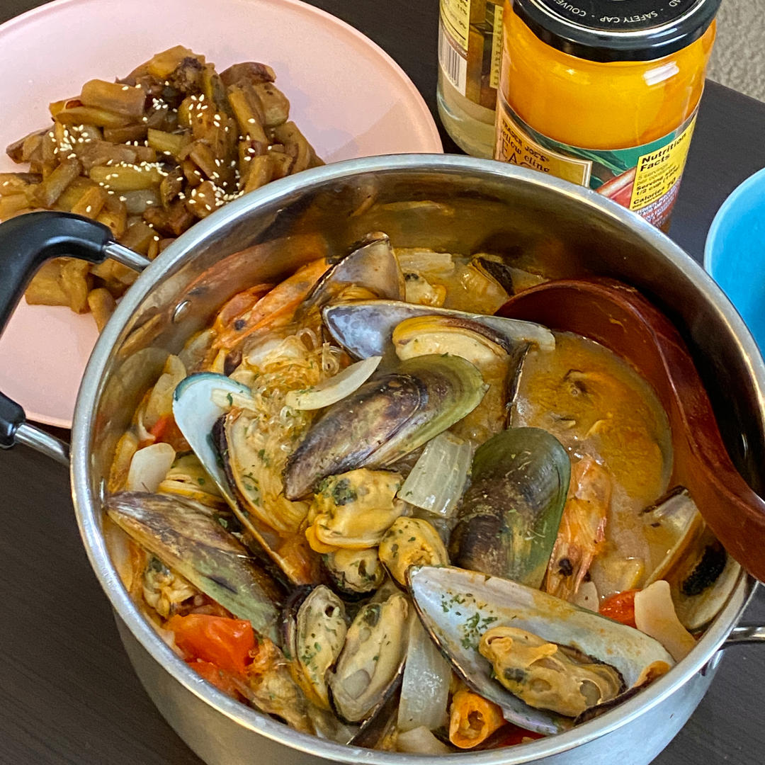 鲜！虾汤煮青口