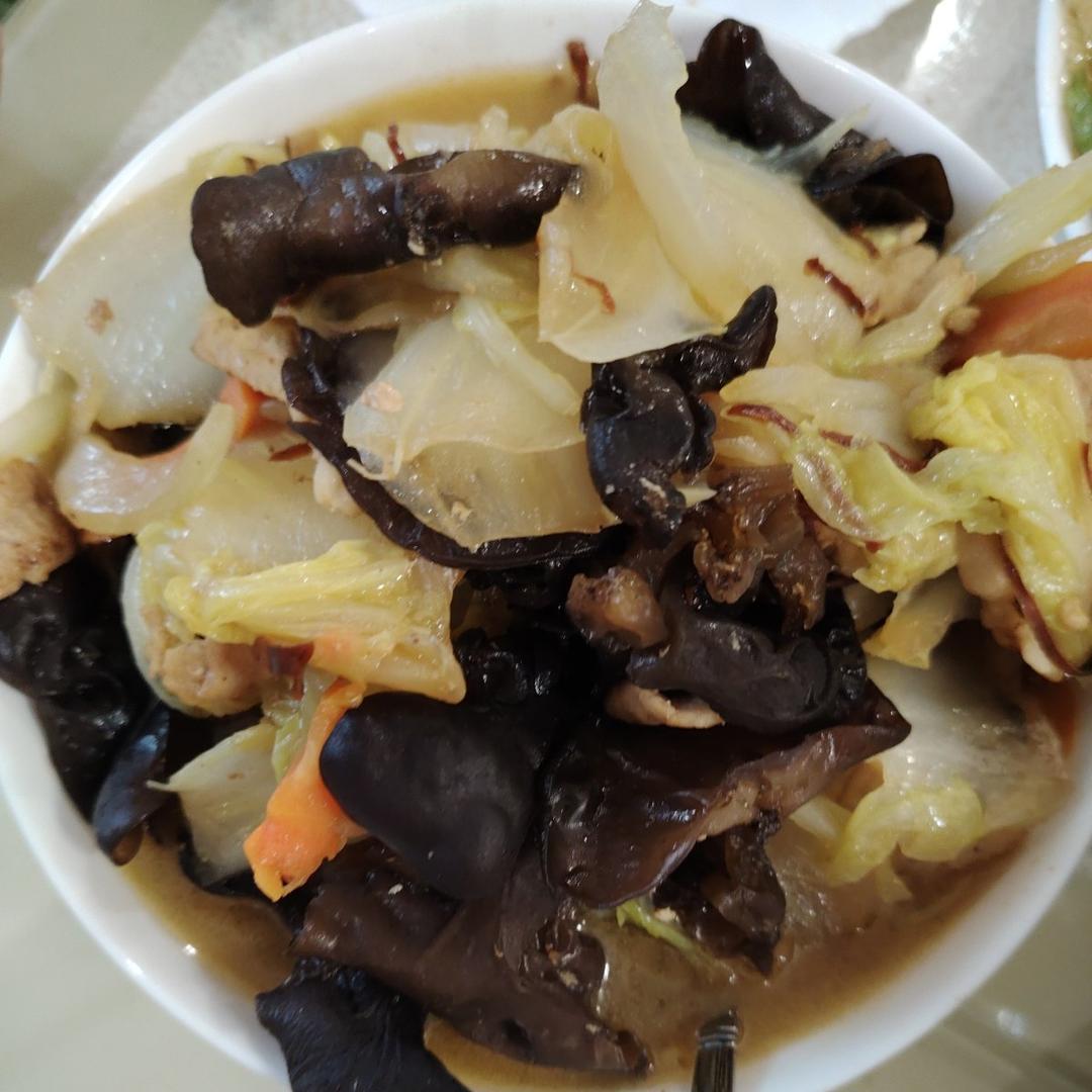 木耳白菜炒肉片