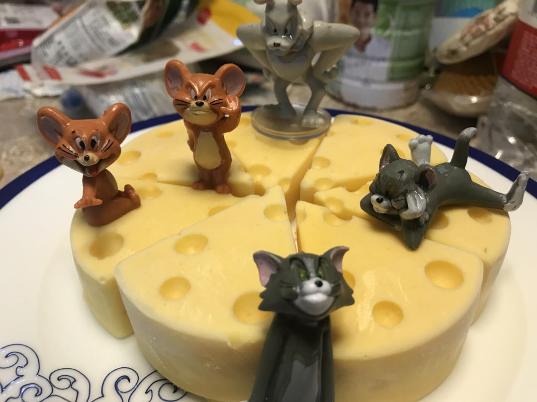 童年经典猫和老鼠同款奶酪，杰瑞奶酪，洞洞奶酪慕斯，快手版，新手版