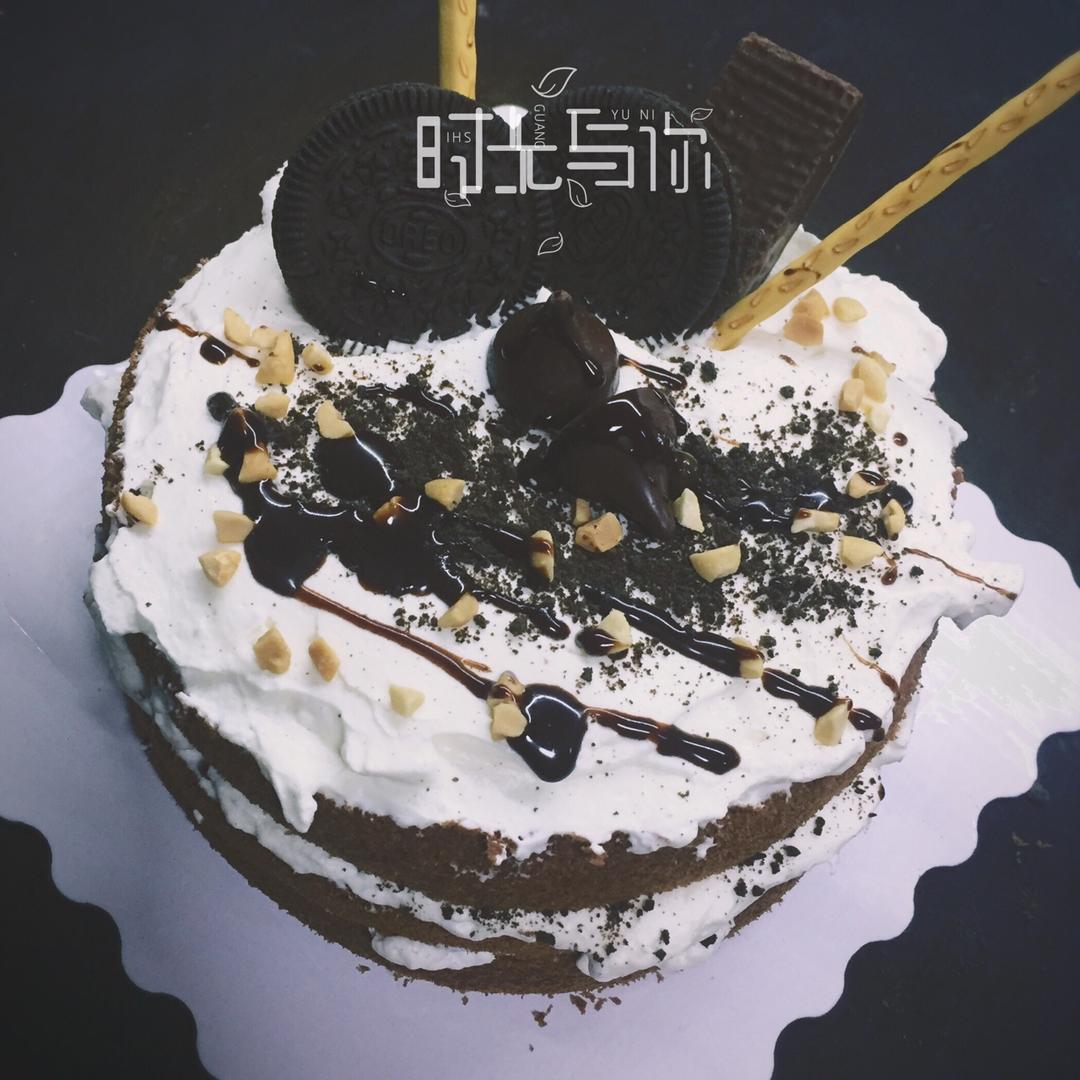 奥利奥咸奶酪奶油可可裸蛋糕