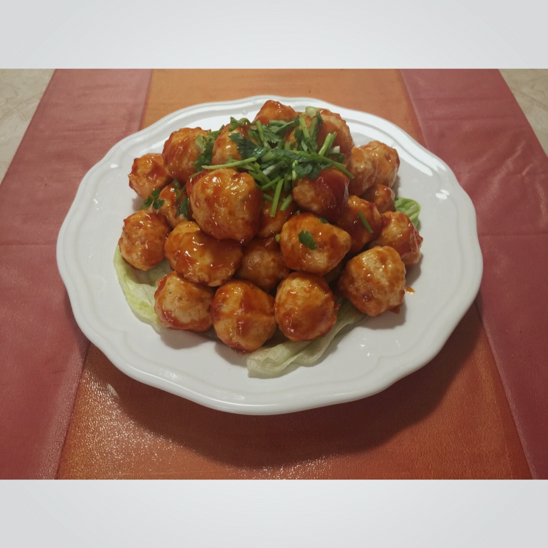 酸酸甜甜【茄汁鸡肉丸】