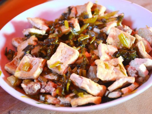 豆腐烧咸菜