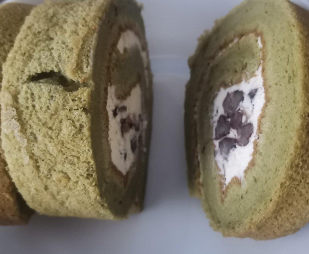 抹茶波点（条纹）蛋糕卷