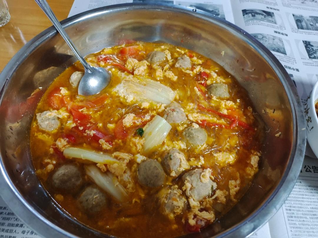 简易版番茄丸子粉丝汤