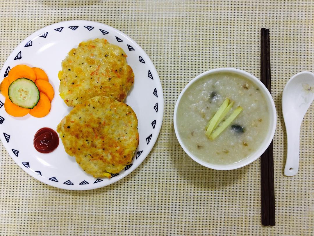 孜然卷心菜鸡肉饼