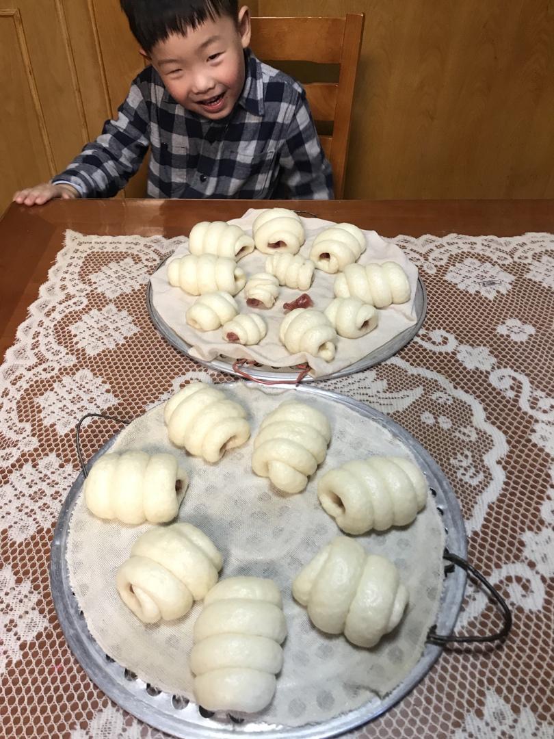 快手火腿卷～一次发酵