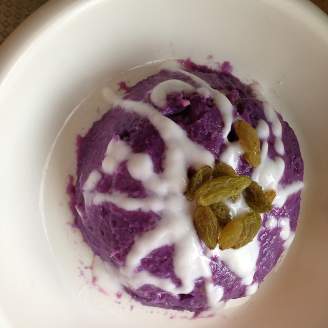 果仁酸奶紫薯泥