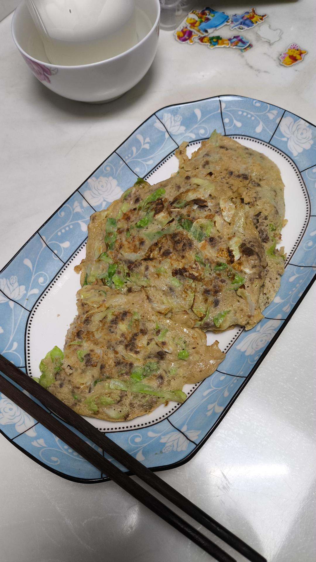 美味卷心菜丝煎饼