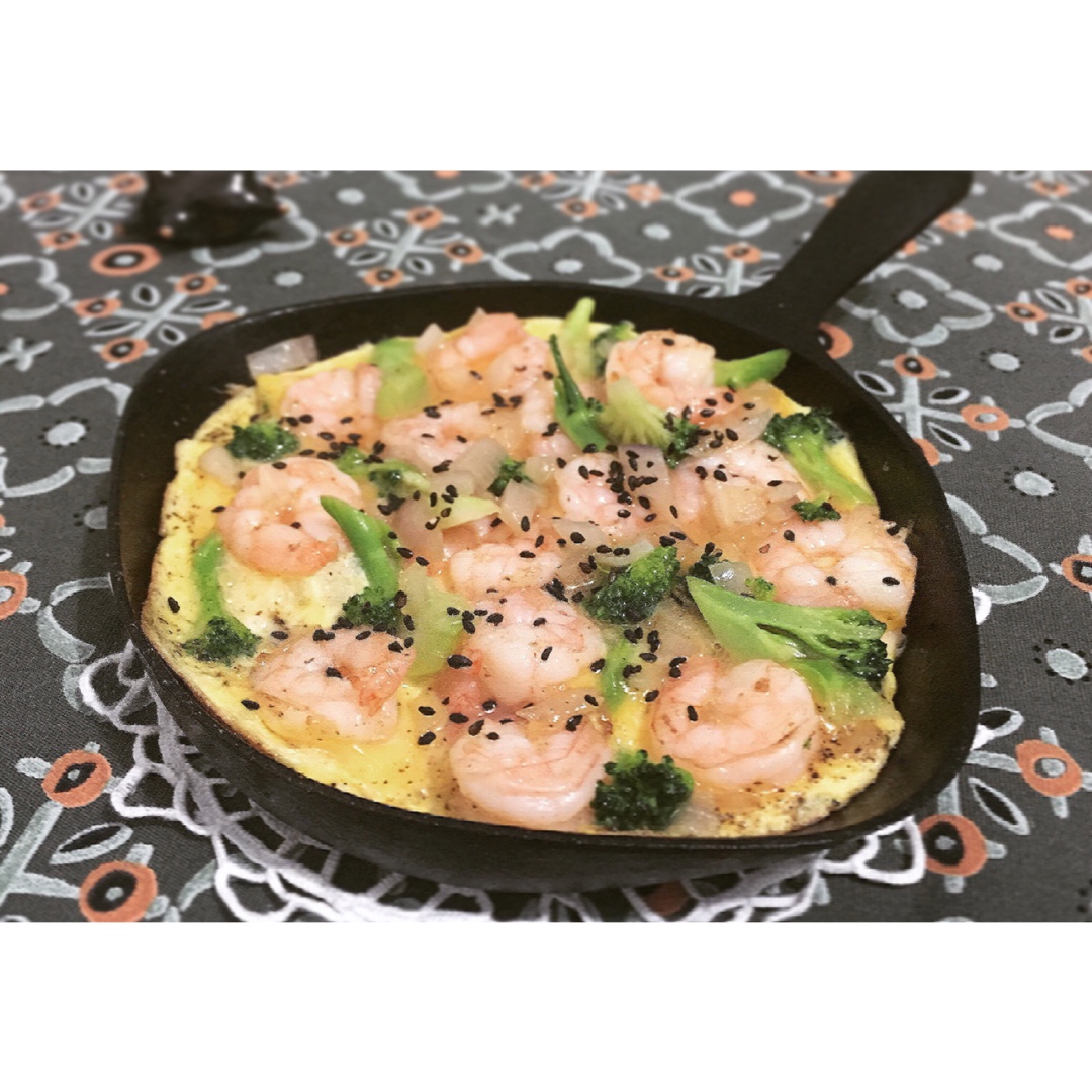 芦笋虾仁早餐蛋饼