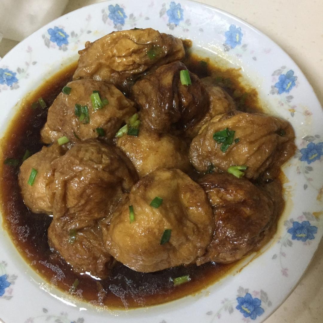红烧油面筋塞肉