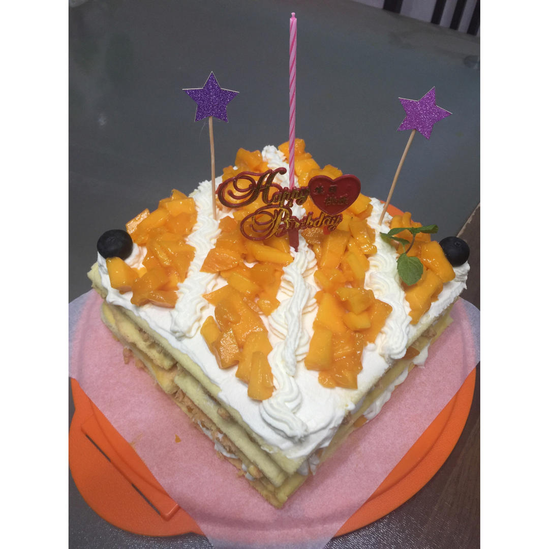 方形水果夹层蛋糕