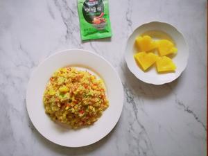 菠萝干贝咖喱蛋炒饭的做法 步骤5