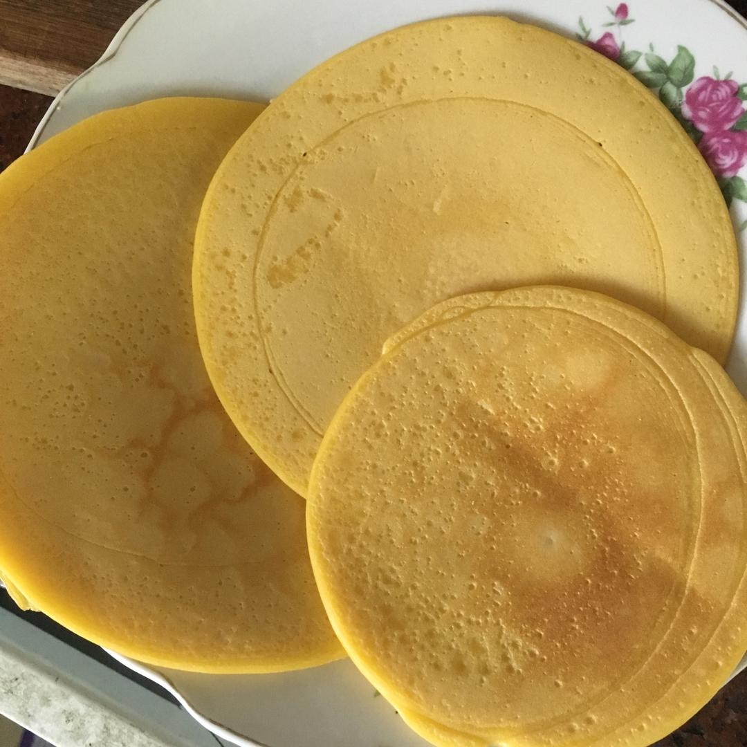 鸡蛋玉米饼（附松饼煎圆的方法）