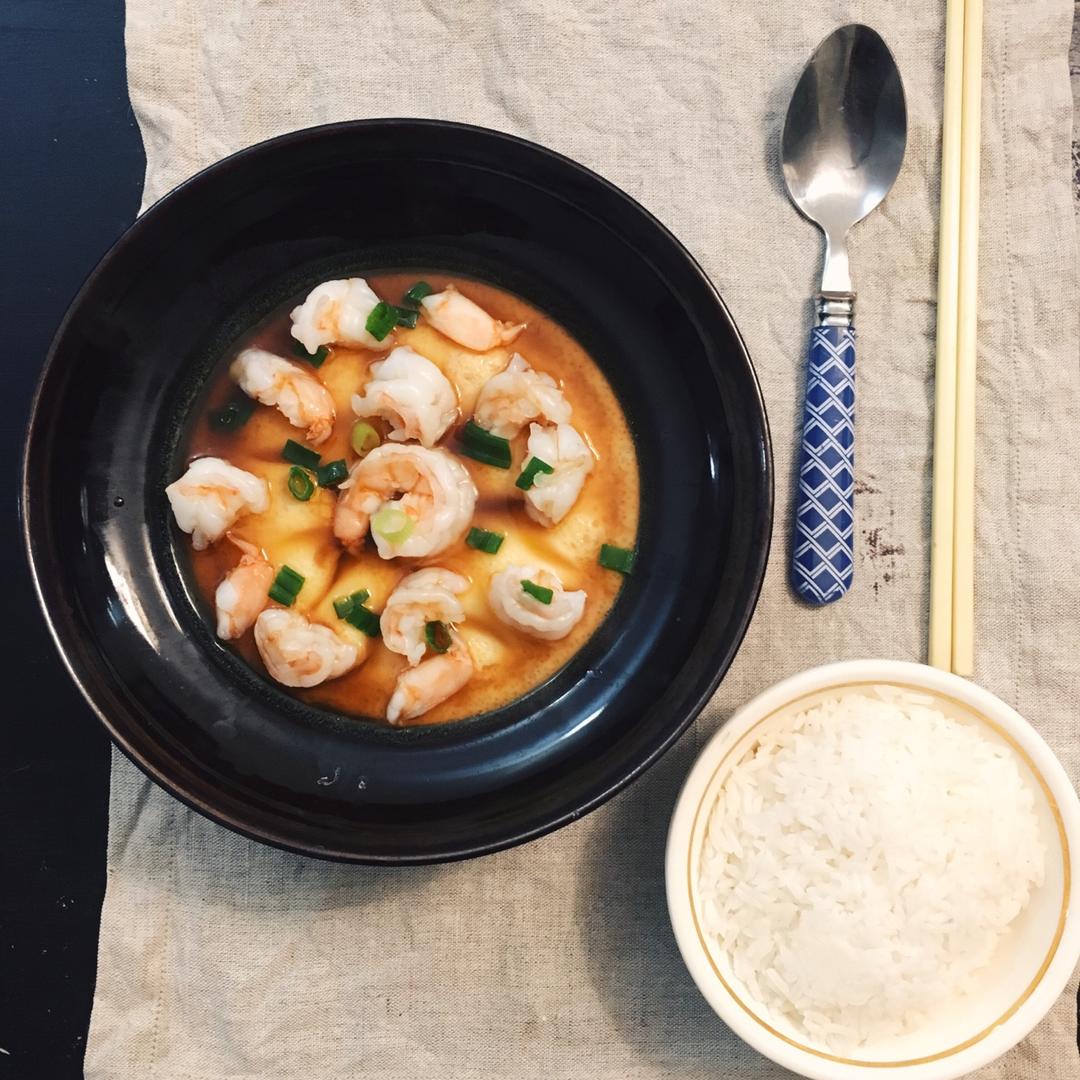 鲜虾蒸蛋
