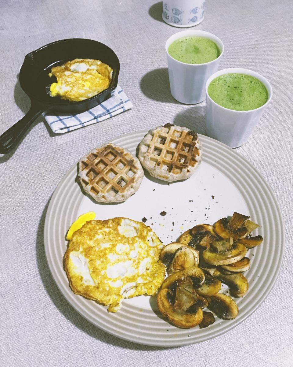 全麦豆沙华夫饼