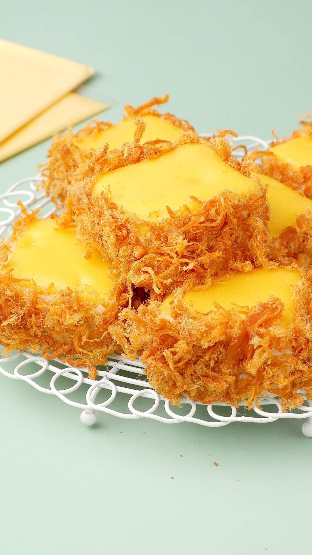 芝士肉松吐司块的做法