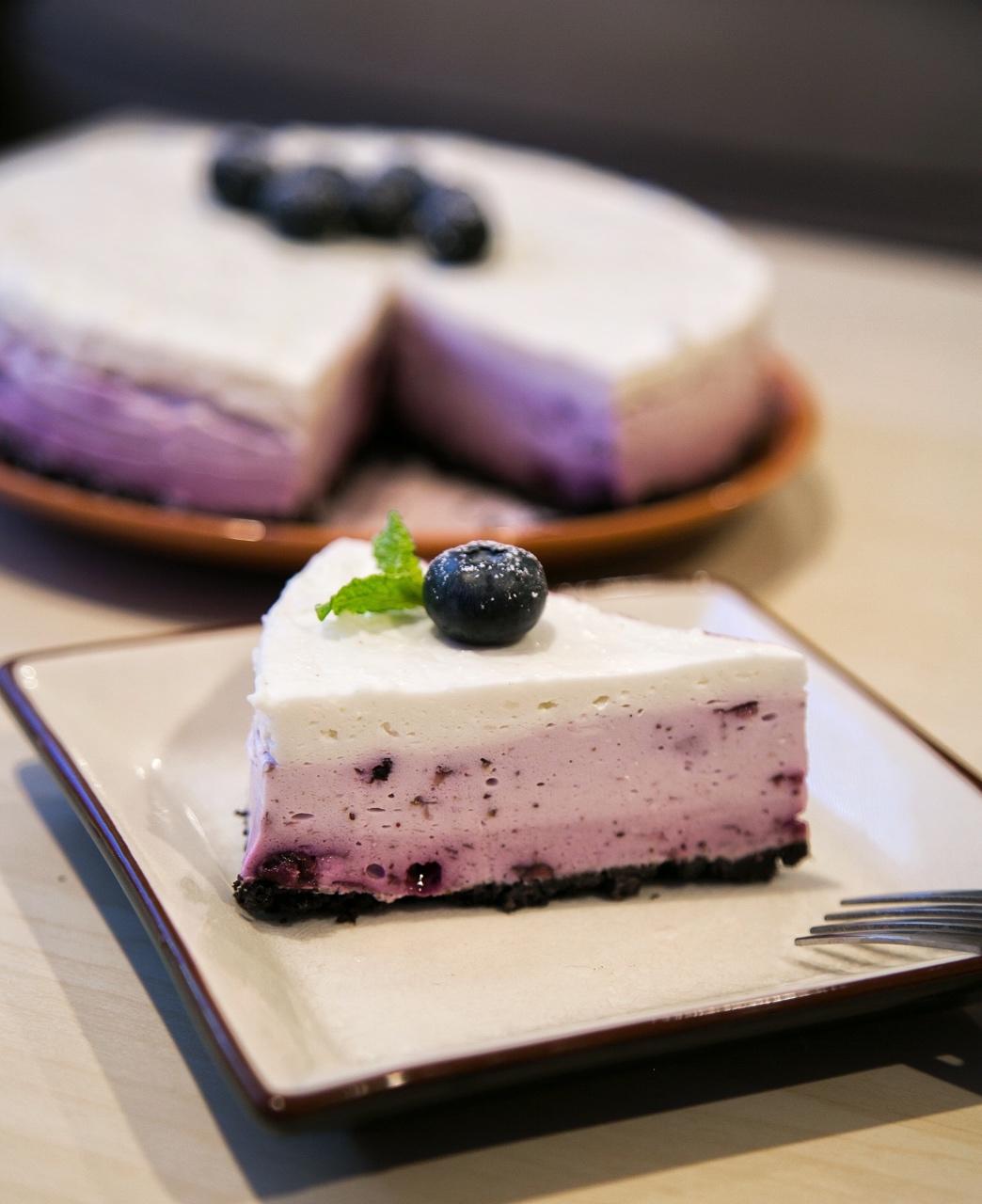 渐变蓝莓冻芝士蛋糕（免烤）