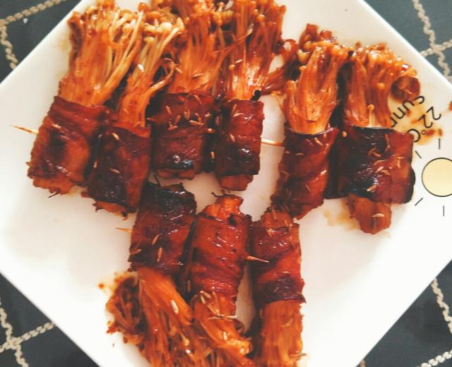 美味的培根卷金针菇的做法