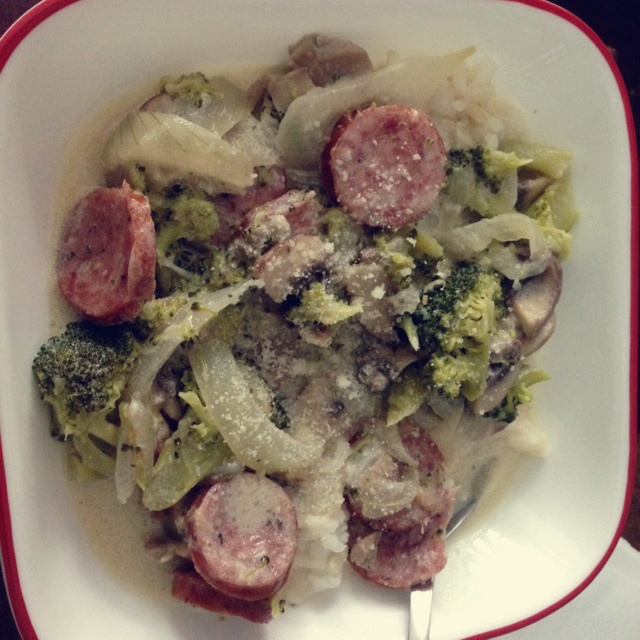 奶油培根蘑菇意面