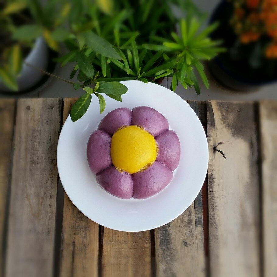 南瓜紫薯花朵发糕的做法