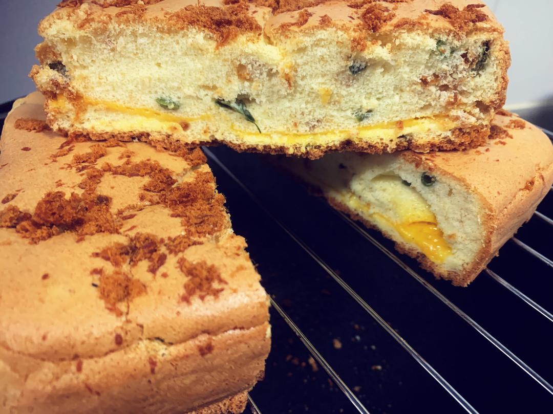 「咸蛋糕」香葱肉松蛋糕~