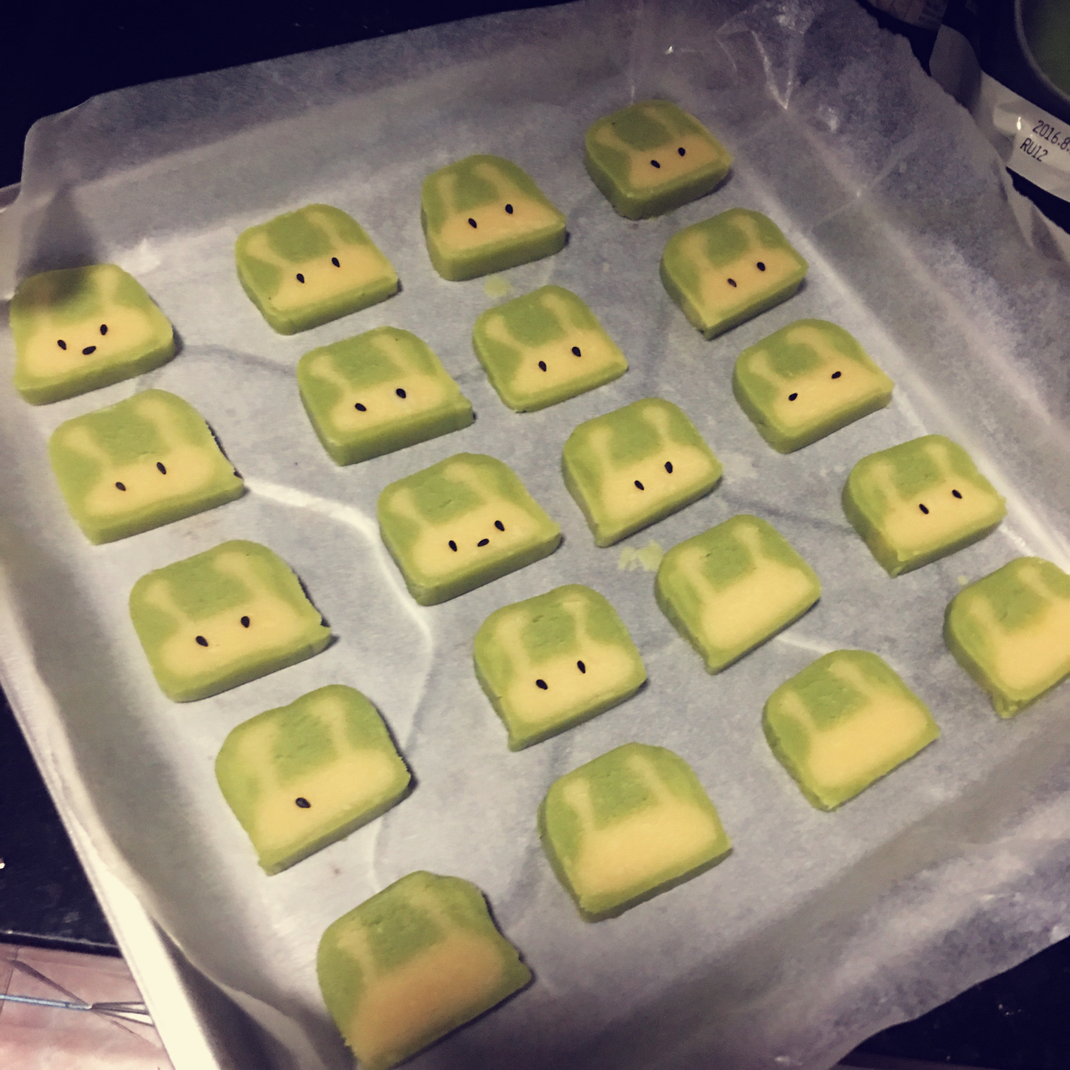 抹茶兔兔曲奇（比熊猫简单！超详细实物图+超良心手绘图）