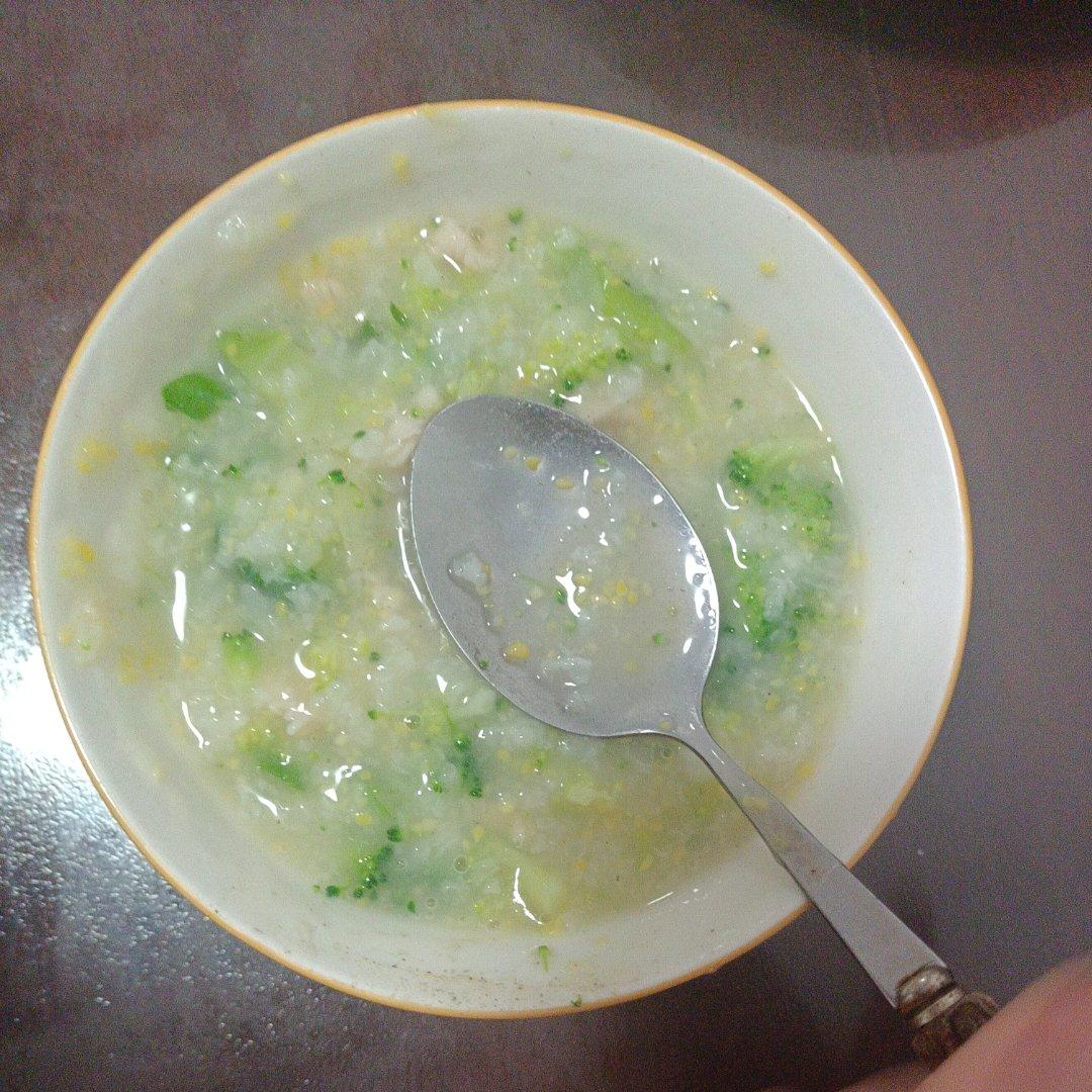 广式生菜丝牛肉粥