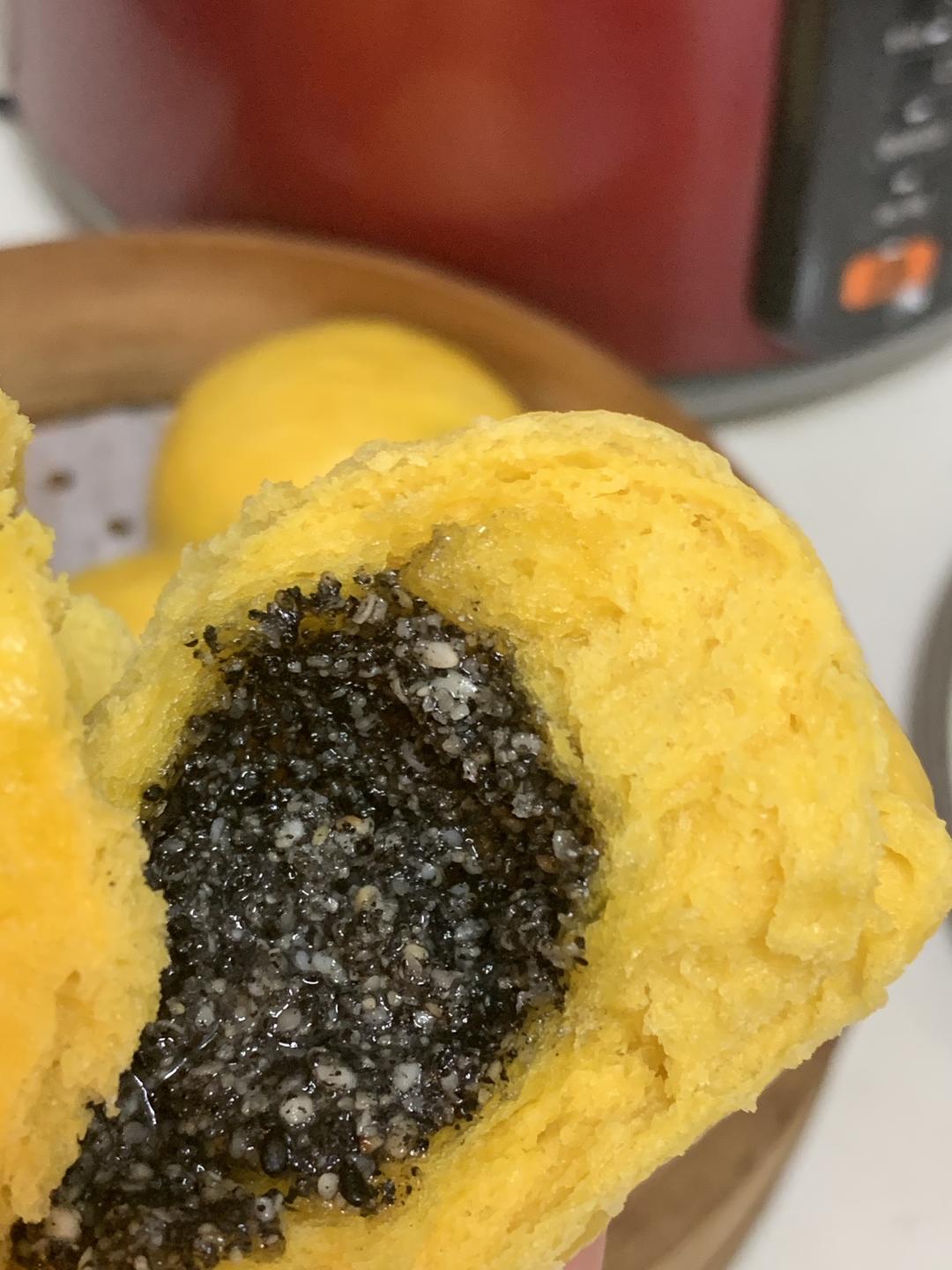 黑芝麻馅不流沙包子