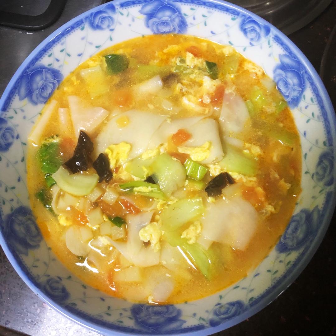 【西安小吃系列】3:简约版西红柿旗花面-静的食光