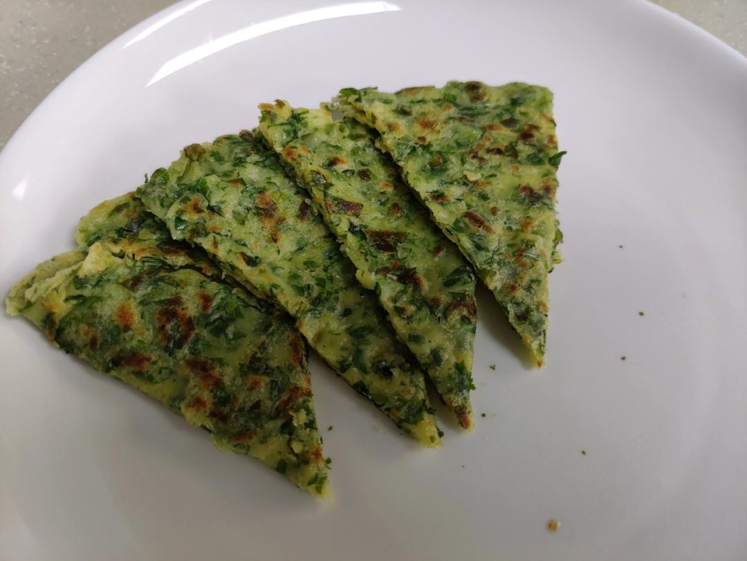 5分钟营养早餐❗️芹菜叶小饼