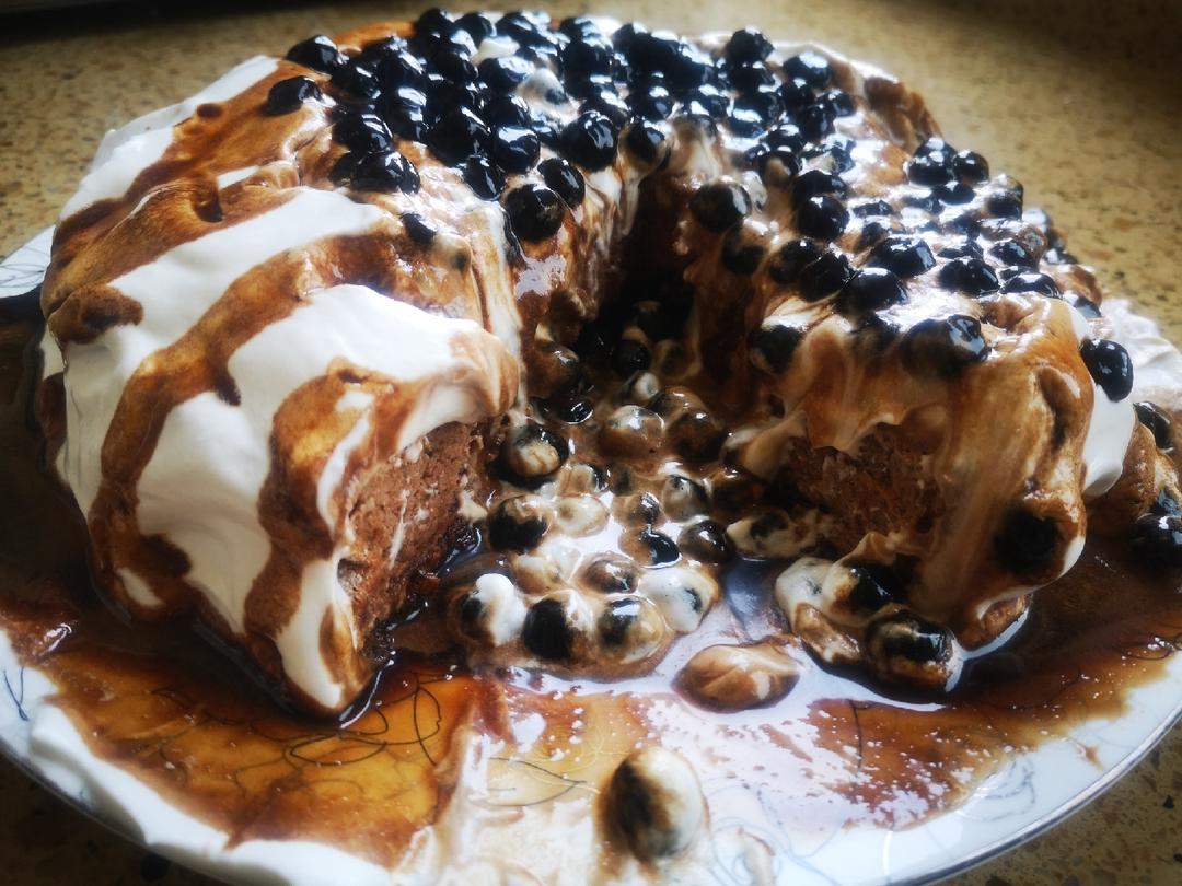 爆浆珍珠黑糖巧克力蛋糕