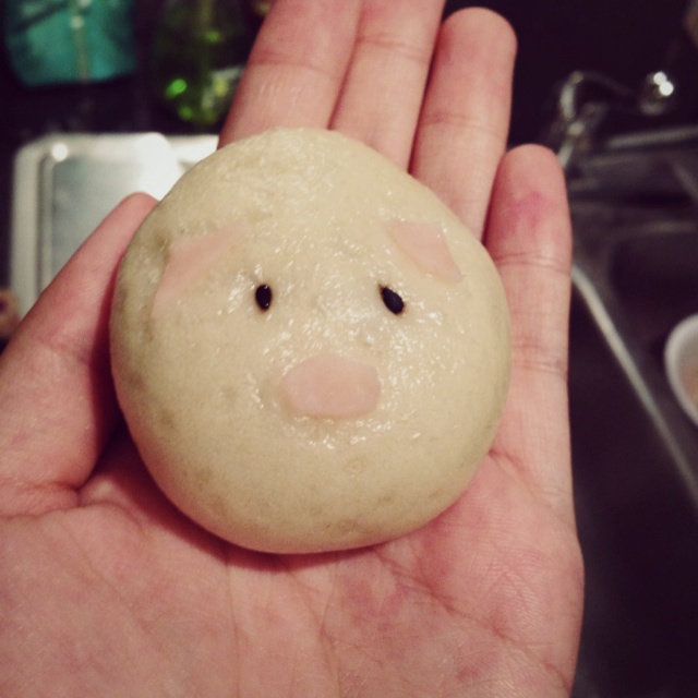 可爱的小猪豆沙包
