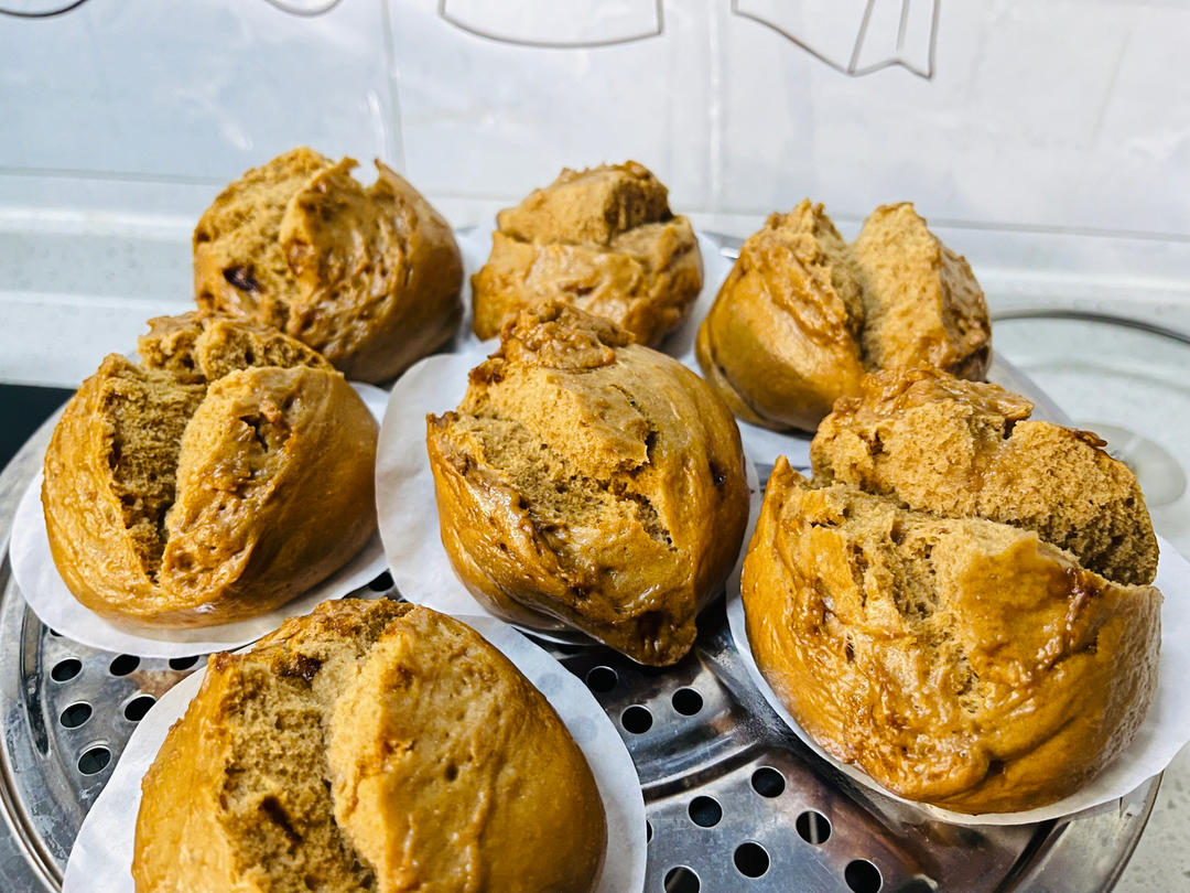 红糖开花馒头（朱厘米配方面包机版）