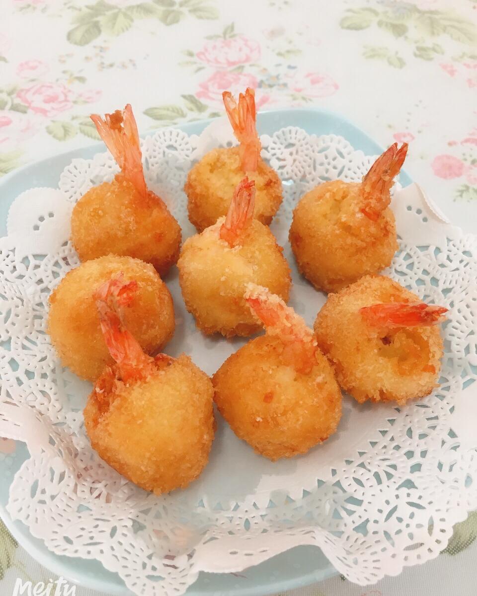 黄金土豆泥虾球