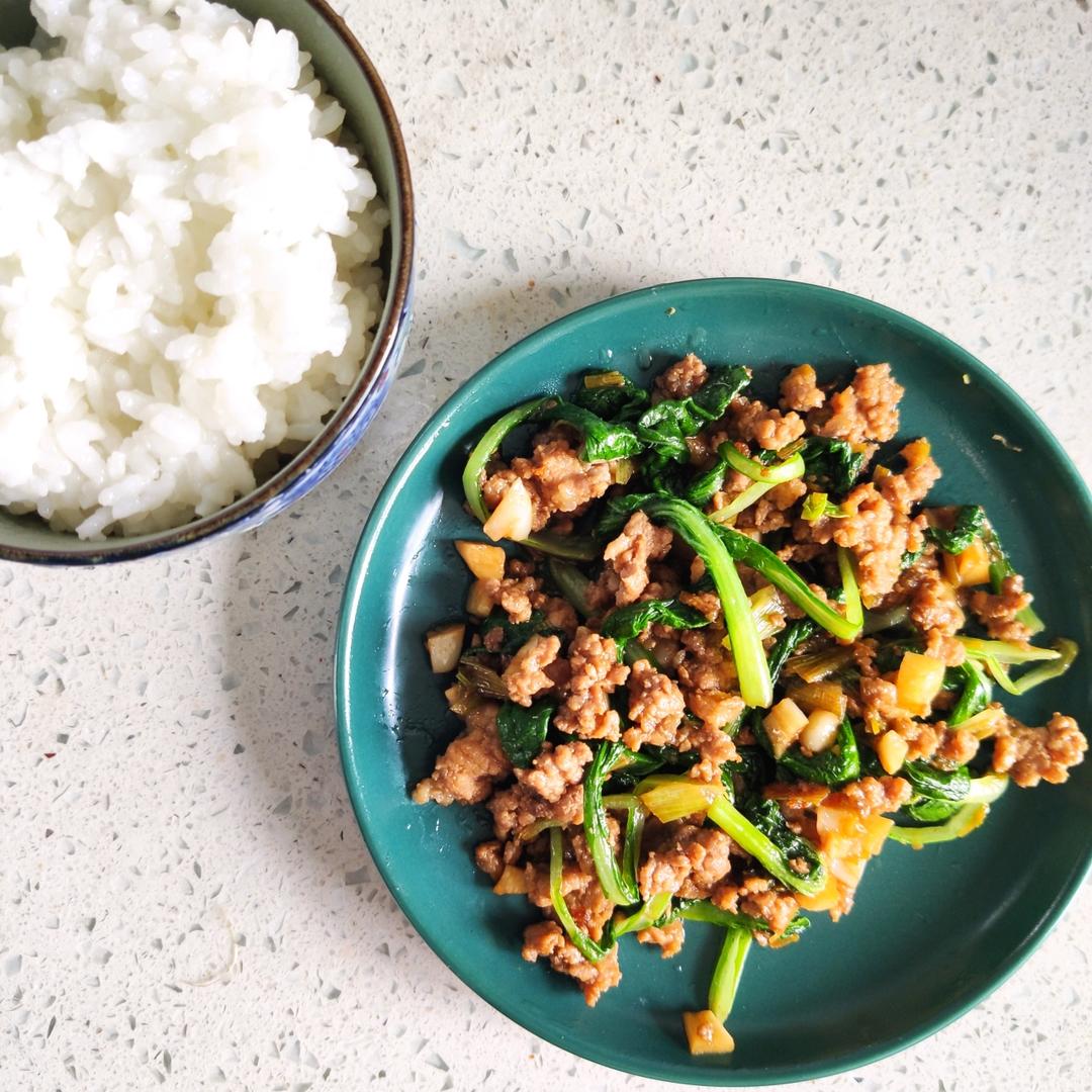 肉末小白菜