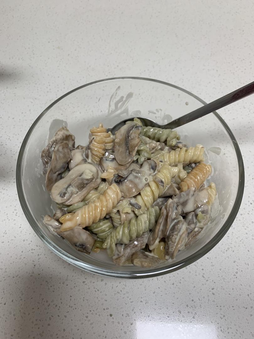 奶油蘑菇培根意面