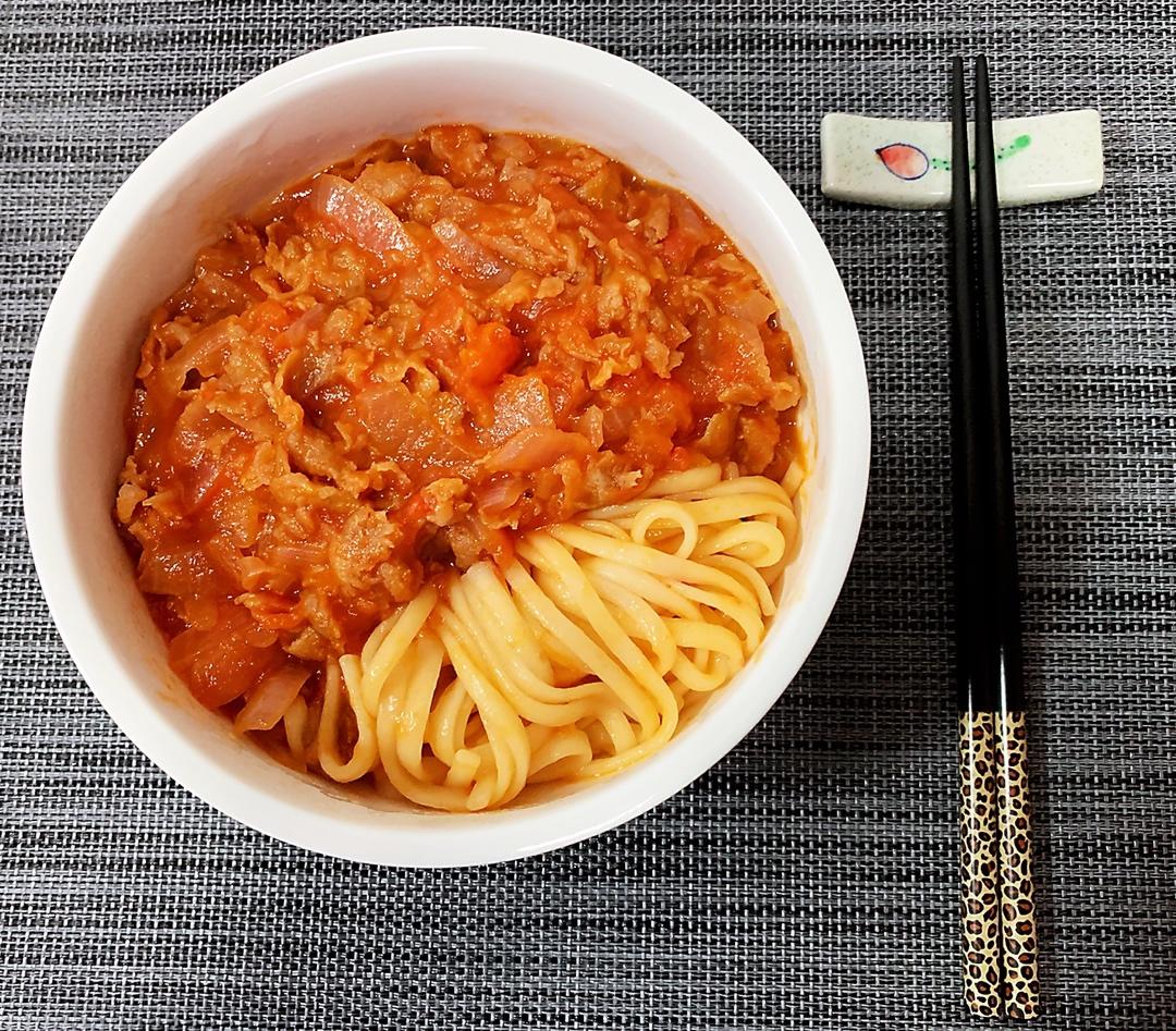 番茄肥牛乌冬面（仿丸龟制面版本）