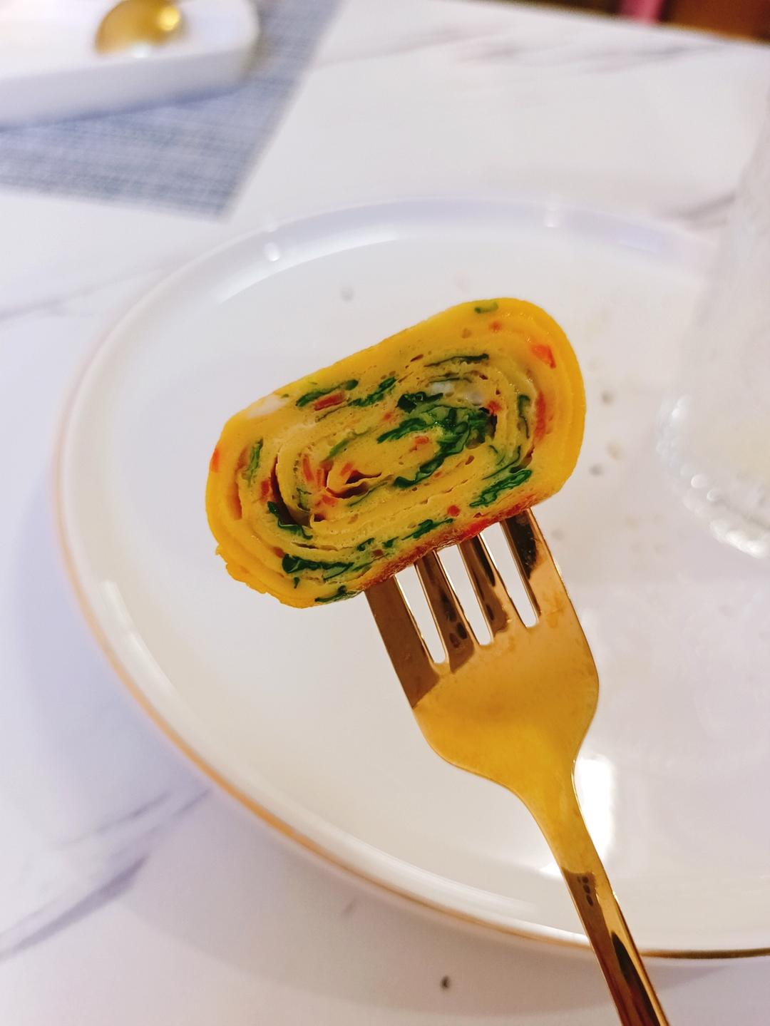 10分钟快手早餐菠菜厚蛋烧