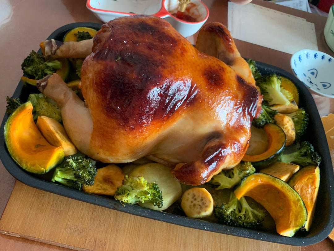 苹果🍎时蔬蜜汁烤鸡！烤全鸡（含烤完体验，一定要试试！！）