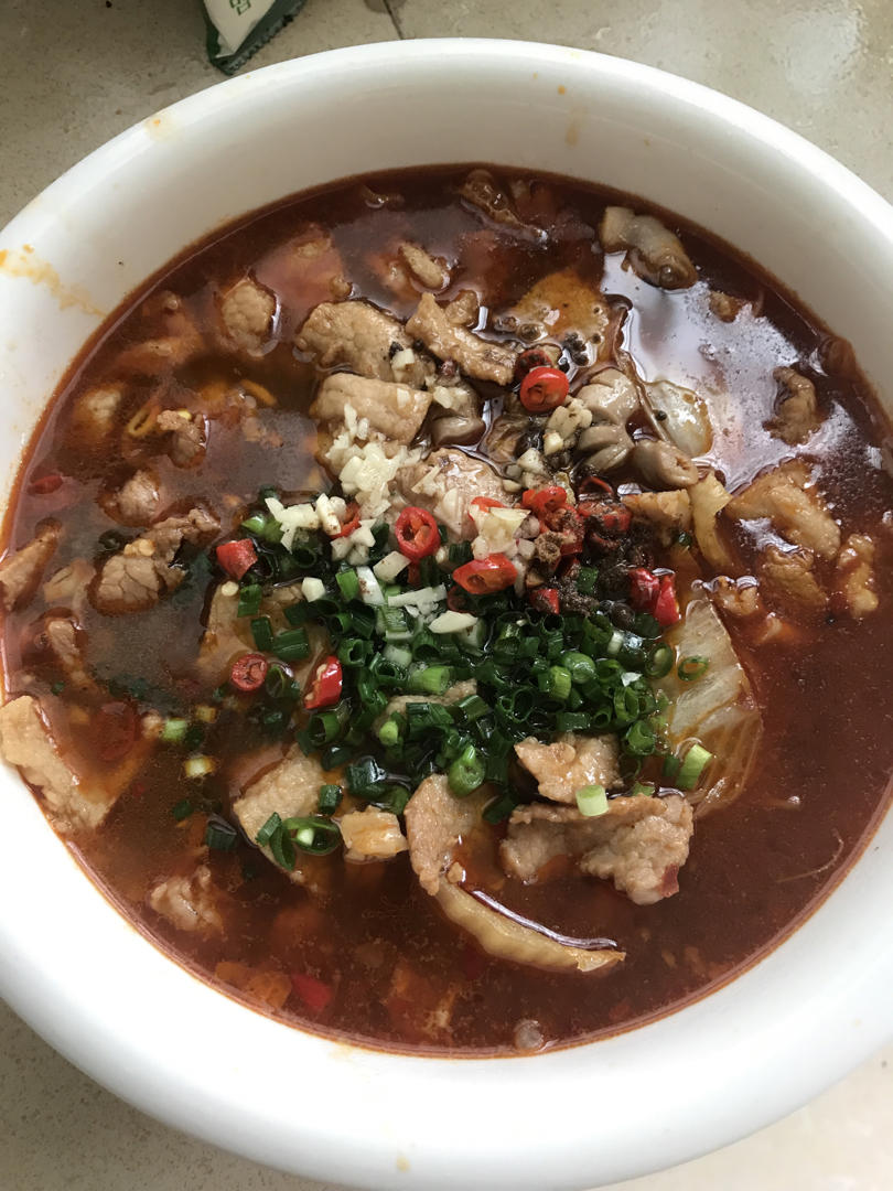 跟四川朋友学的水煮肉片 这也太香了！！