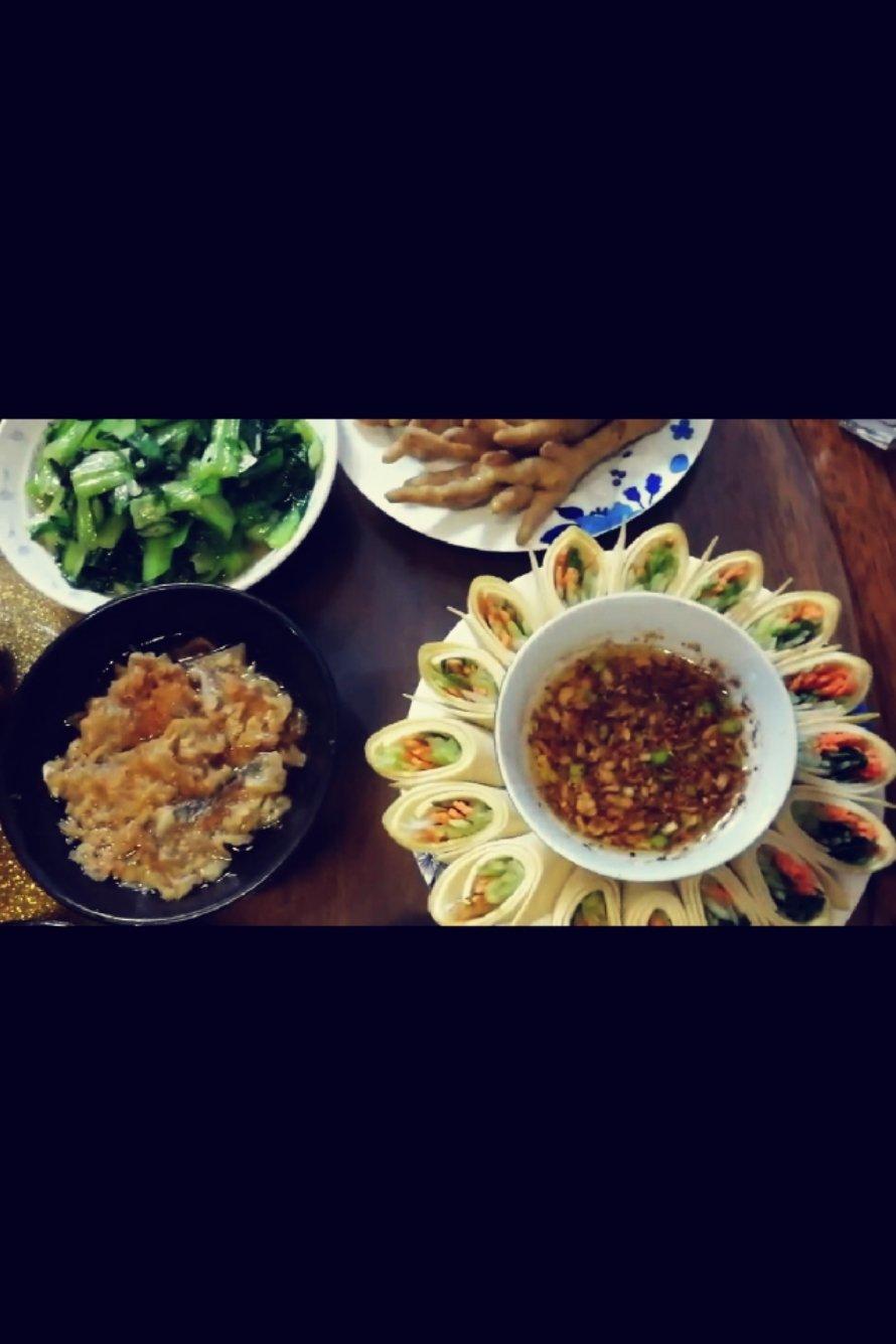 肉酱干豆腐卷(心花怒放)