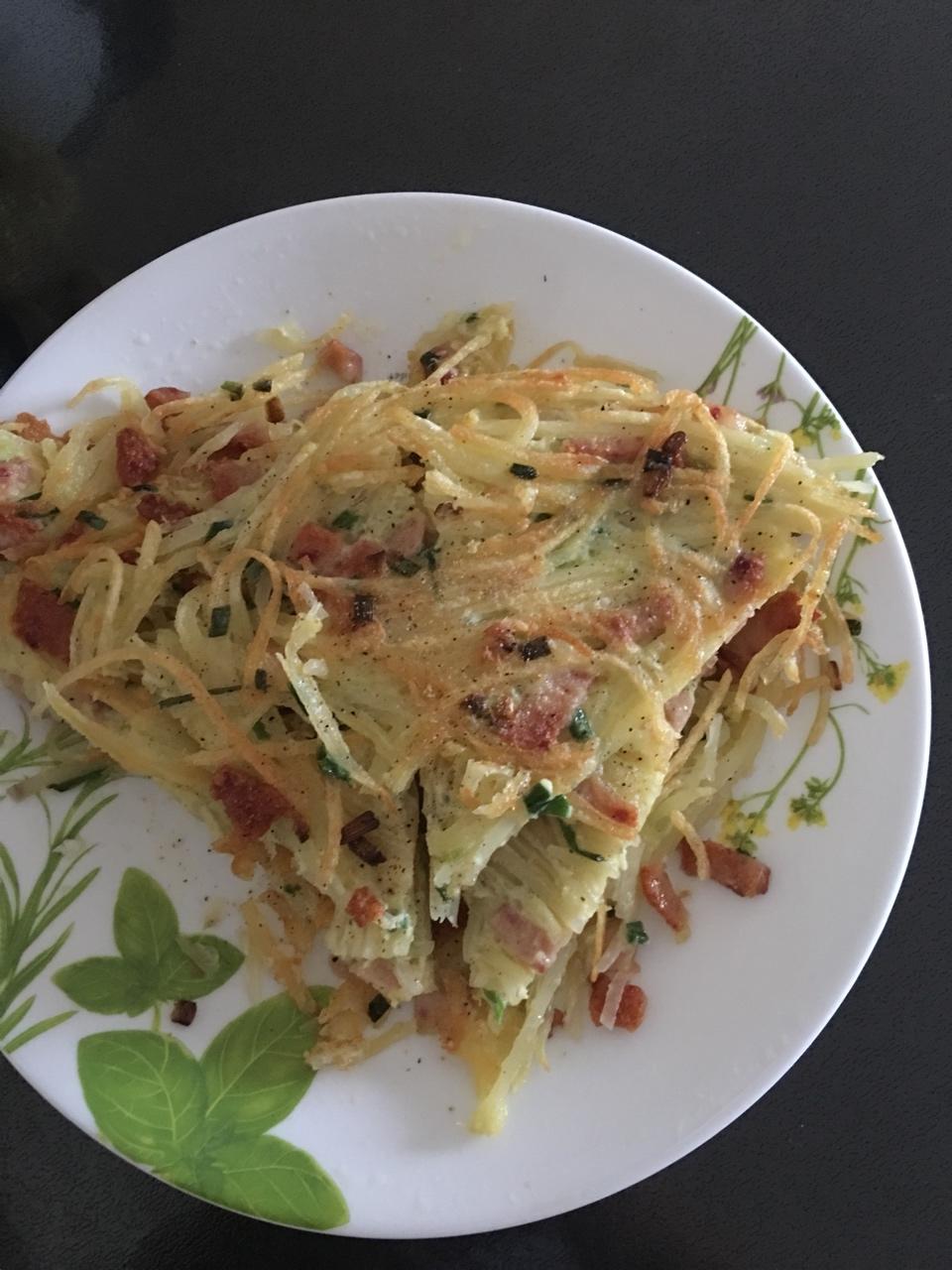 香煎土豆丝鸡蛋饼