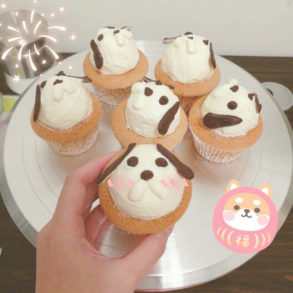 超简单可爱小狗cupcake